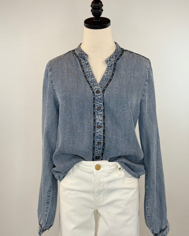 Thread and Supply Lettie Shirt in Light Blue Wash-111 - Woven Top F/W (June- Nov)-Little Bird Boutique