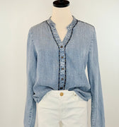 Thread and Supply Lettie Shirt in Light Blue Wash-111 - Woven Top F/W (June- Nov)-Little Bird Boutique
