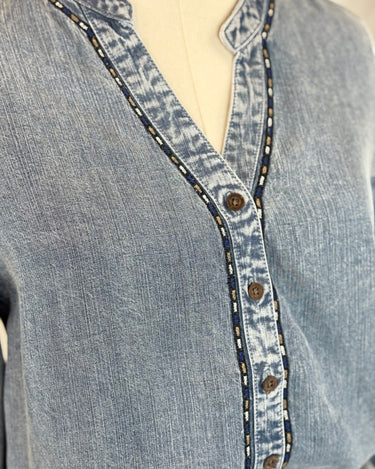 Thread and Supply Lettie Shirt in Light Blue Wash-111 - Woven Top F/W (June- Nov)-Little Bird Boutique