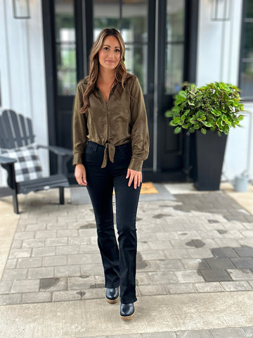 KUT Natalie High Rise Fab Ab Bootcut in Black