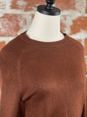 Liverpool Raglan Sweater with Side Slit in Brunette Heather
