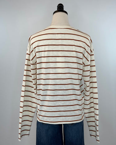 Thread and Supply Nellie Top in Off White and Brown Stripe-121 - Jersey Tops F/W (June - Nov)-Little Bird Boutique