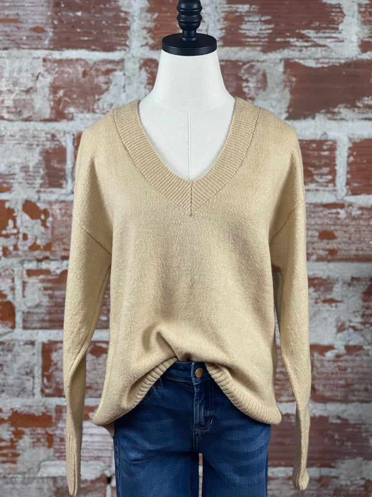 Sanctuary Easy Breezy V-Neck Pullover in Roasted Cappuccino