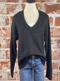 Sanctuary Easy Breezy V-Neck Pullover in Black-112 Woven Tops - Long Sleeve-Little Bird Boutique
