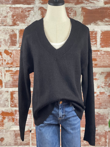 Sanctuary Easy Breezy V-Neck Pullover in Black