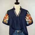 THML Catalina Top in Navy-111 - Woven Top F/W (June- Nov)-Little Bird Boutique