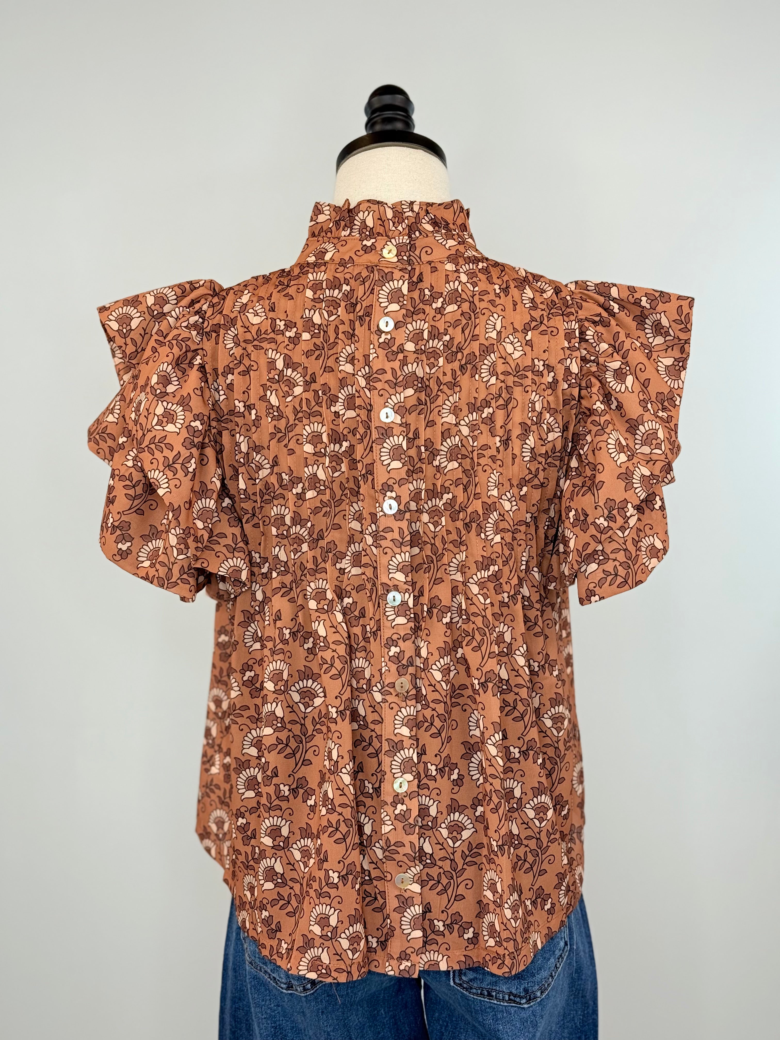 Audrey High Neck Top-111 - Woven Top F/W (June- Nov)-Little Bird Boutique