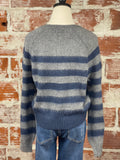 Steve Madden Lyon Sweater in Cobalt & Grey Stripe-130 Sweaters-Little Bird Boutique