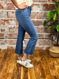 Just Black Vintage Cropped Flare Denim in Dark-210 Denim-Little Bird Boutique