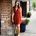 Jak and Rae Charla Dress in Henna Brown-151 Dresses - Short-Little Bird Boutique