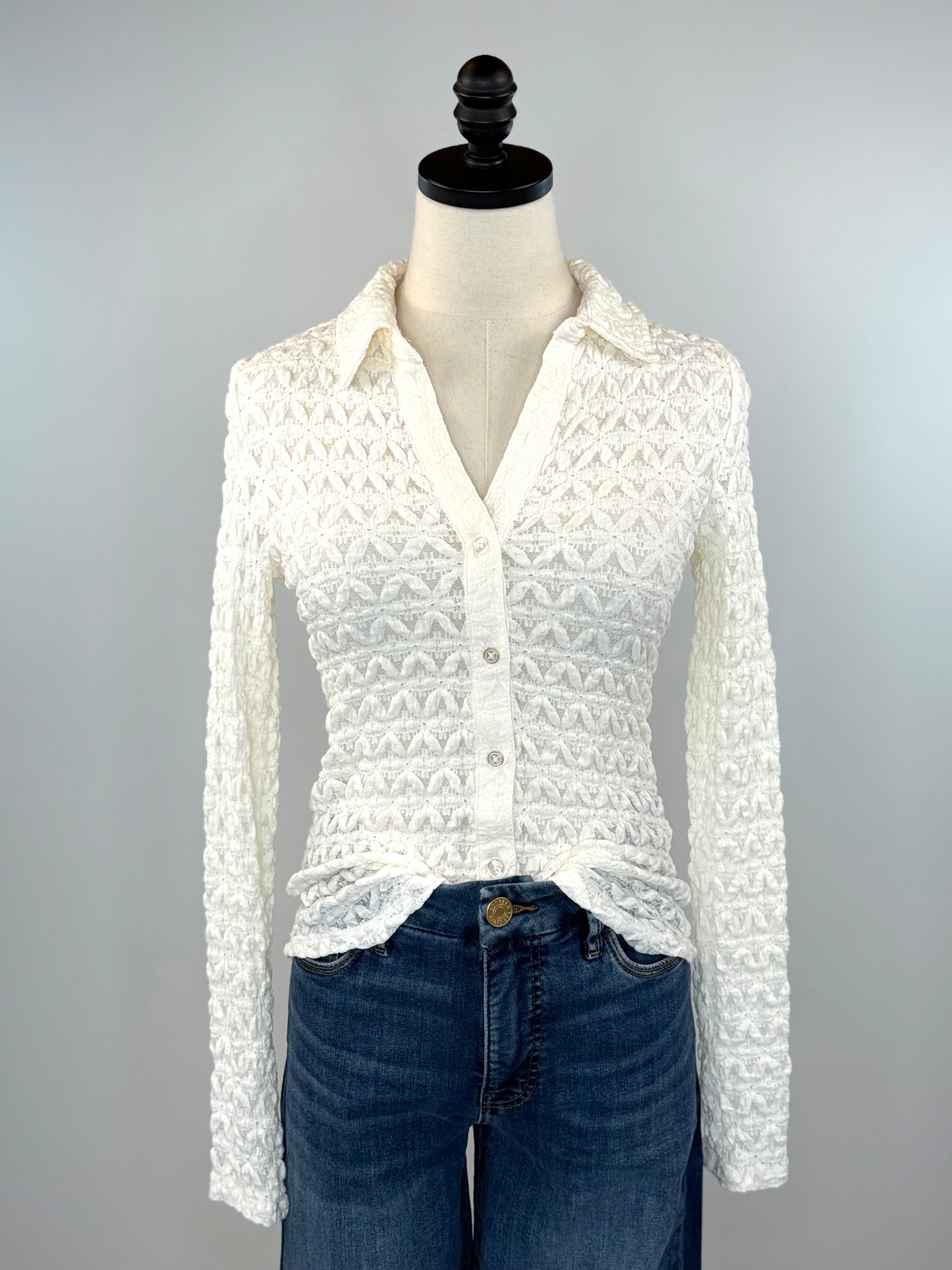 Sanctuary Dream Girl Top in Chalk-121 - Jersey Tops F/W (June - Nov)-Little Bird Boutique