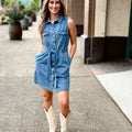 Velvet Heart Palmira Denim Dress in Classic Indigo-151 Dresses - Short-Little Bird Boutique