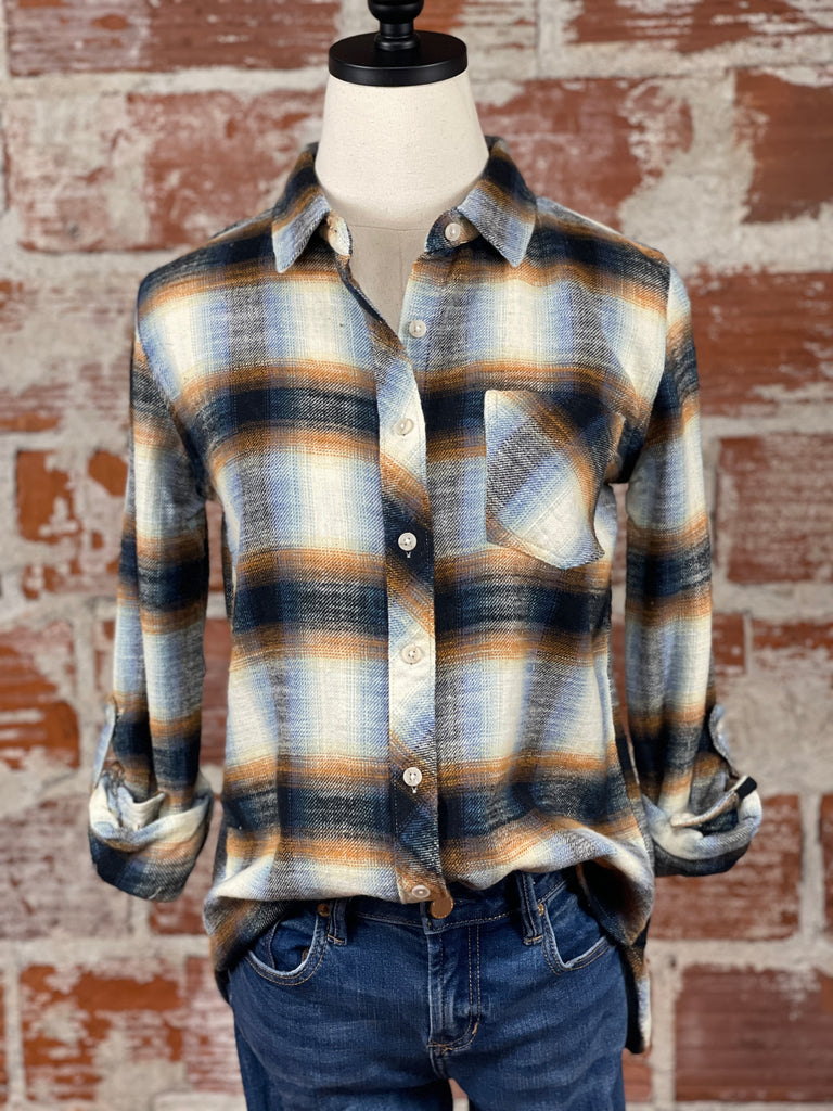 Thread & Supply Natalia Top in Copper Plaid