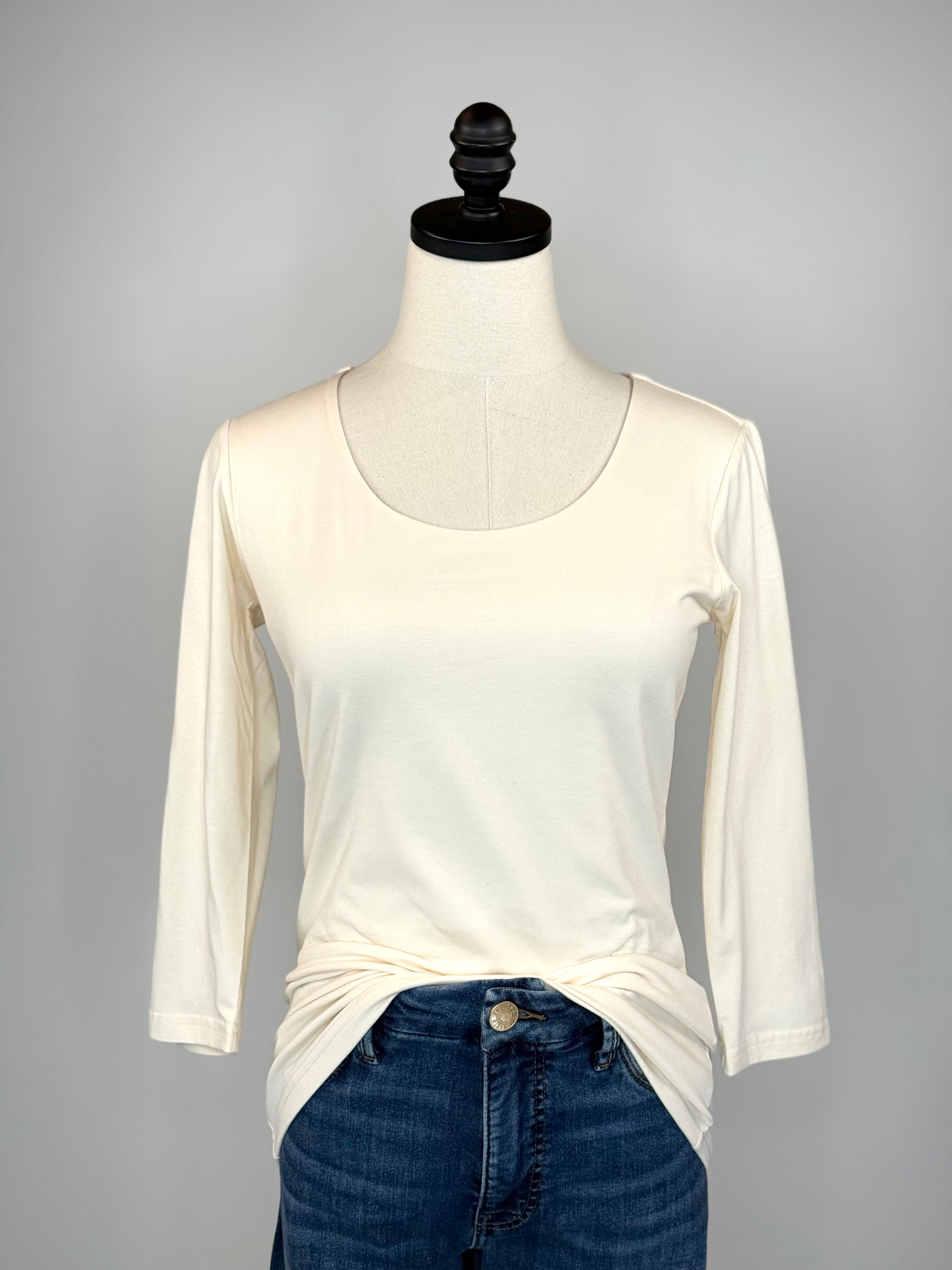 Pillar Top in Cream-121 - Jersey Tops F/W (June - Nov)-Little Bird Boutique