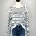 Brinley Sweater in Navy and Cream Stripe-131 - Sweaters F/W (June - Nov)-Little Bird Boutique