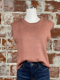 Knit Vest in Woodrose-113 Woven Tops - Sleeveless-Little Bird Boutique