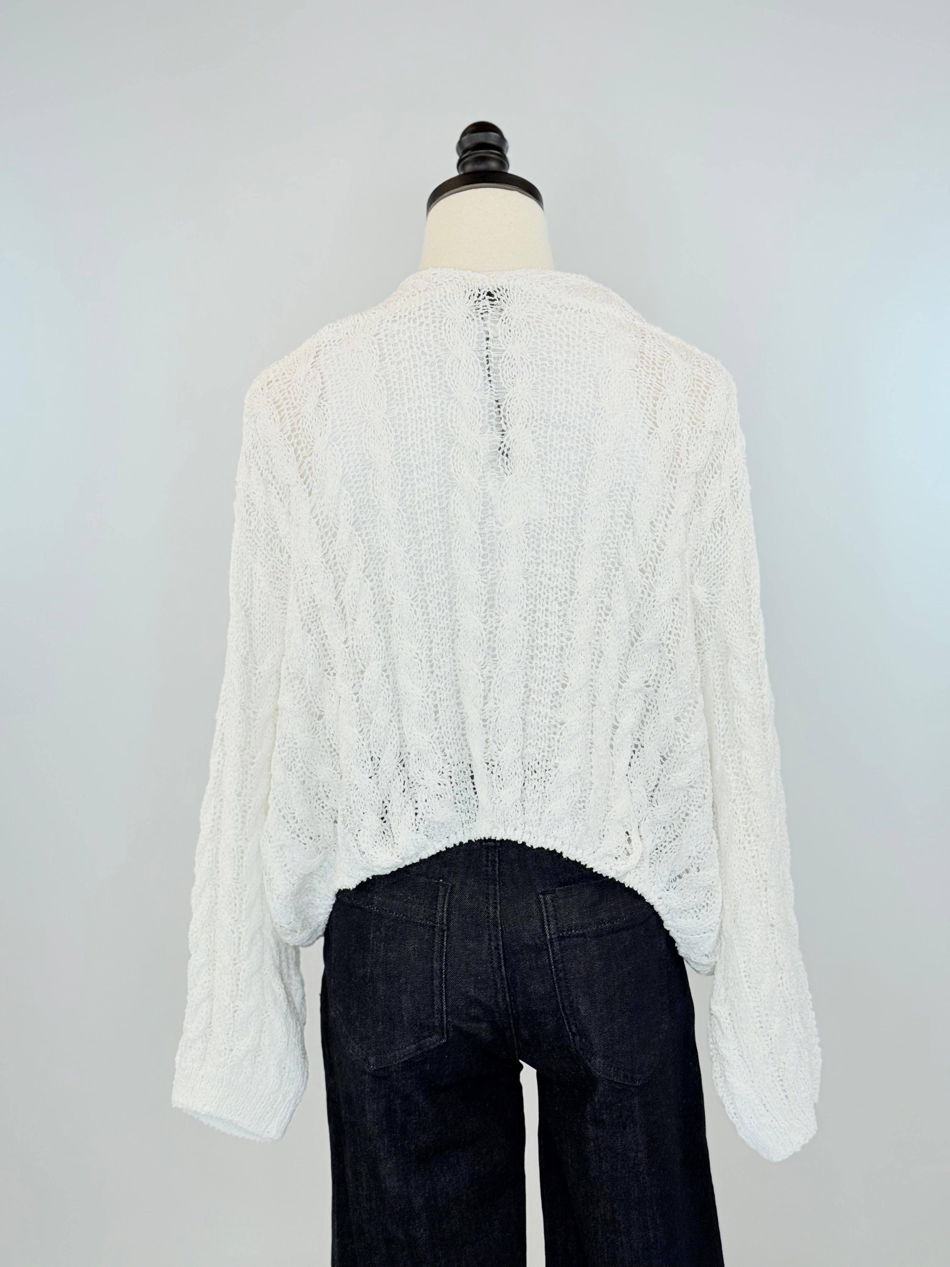 Bethany Sweater in White-131 - Sweaters F/W (June - Nov)-Little Bird Boutique