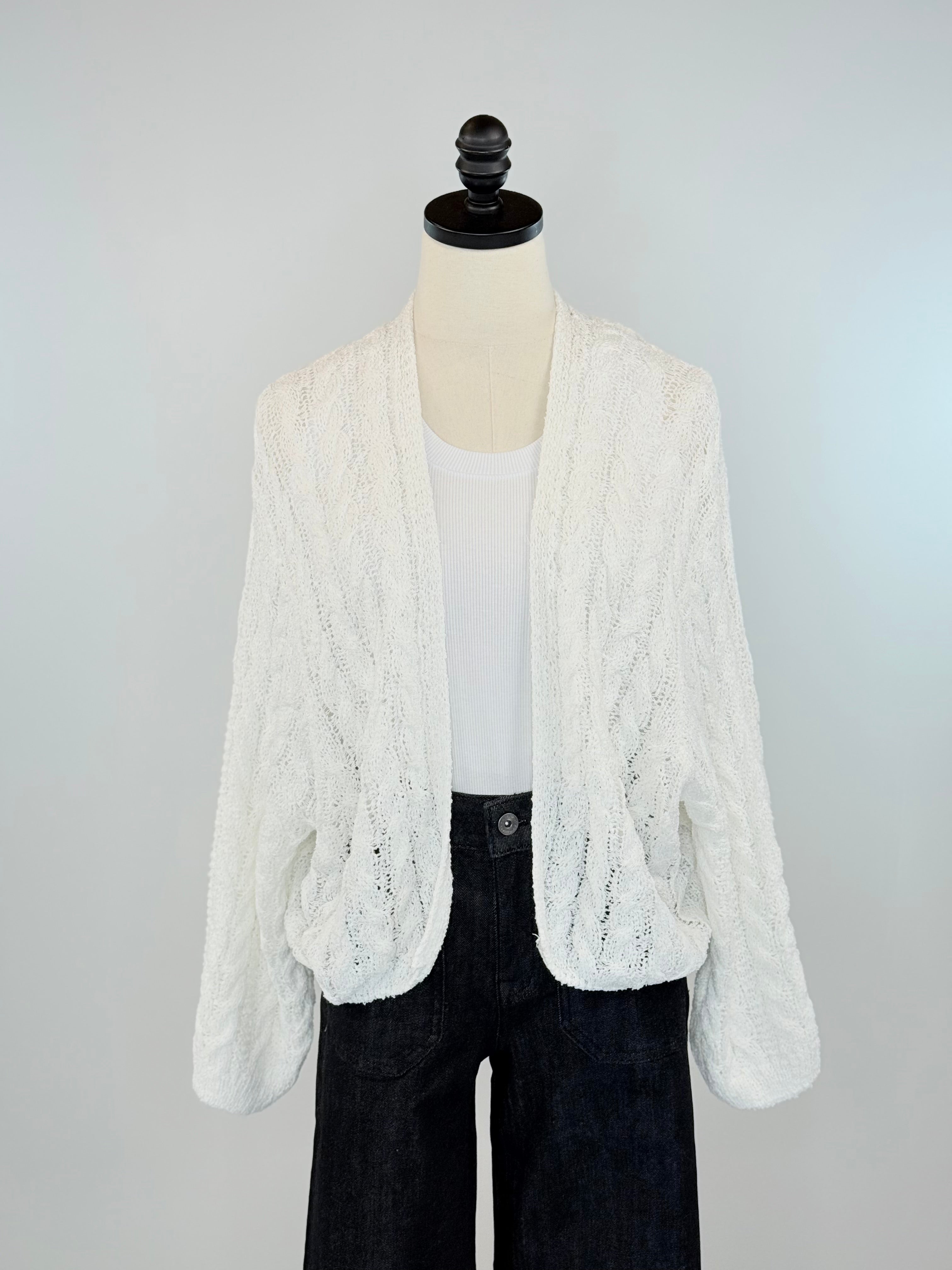Bethany Sweater in White-131 - Sweaters F/W (June - Nov)-Little Bird Boutique