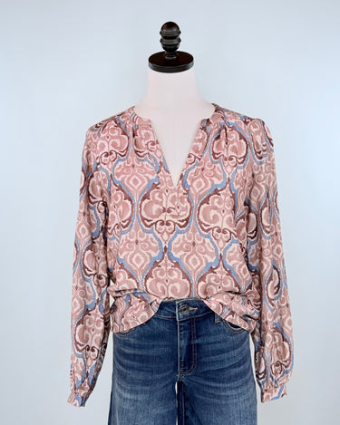 Delaney Top in Mauve and Brown Multi-111 - Woven Top F/W (June- Nov)-Little Bird Boutique