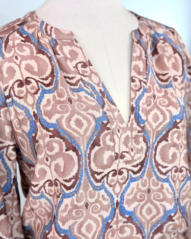Delaney Top in Mauve and Brown Multi-111 - Woven Top F/W (June- Nov)-Little Bird Boutique