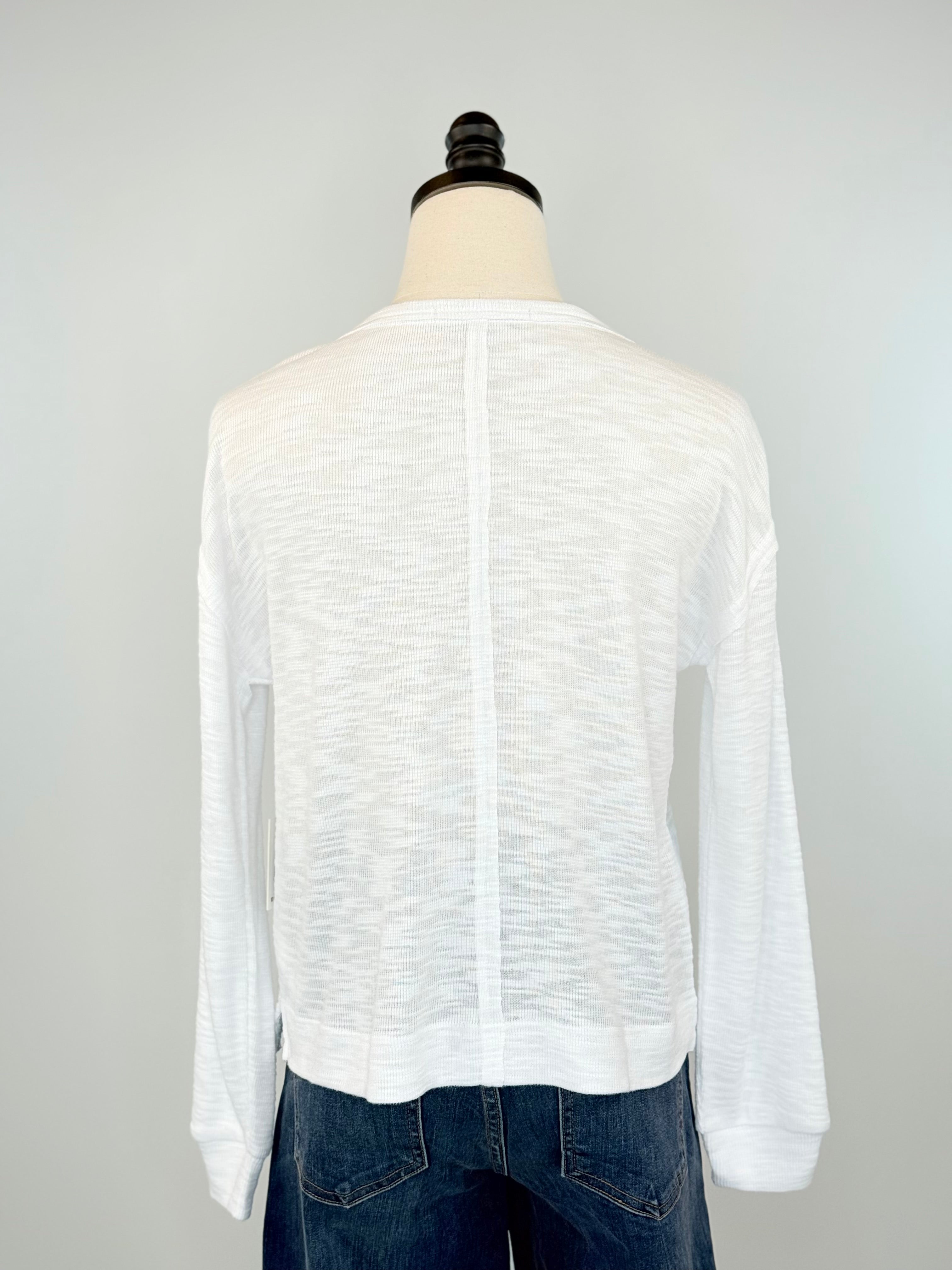 Dex Crewneck Shirt in White-121 - Jersey Tops F/W (June - Nov)-Little Bird Boutique