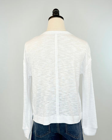 Dex Crewneck Shirt in White-121 - Jersey Tops F/W (June - Nov)-Little Bird Boutique