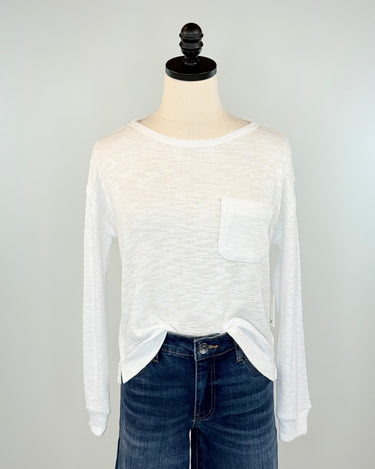 Dex Crewneck Shirt in White-121 - Jersey Tops F/W (June - Nov)-Little Bird Boutique