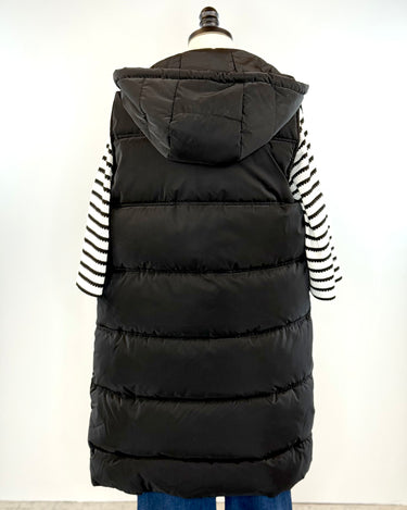 Dex Hooded Puffer Vest in Black-141 Outerwear Coats & Jackets-Little Bird Boutique
