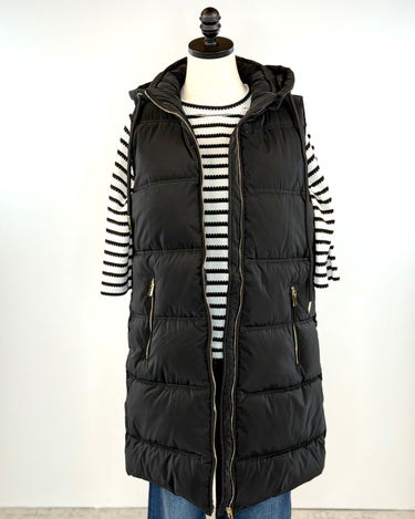 Dex Hooded Puffer Vest in Black-141 Outerwear Coats & Jackets-Little Bird Boutique