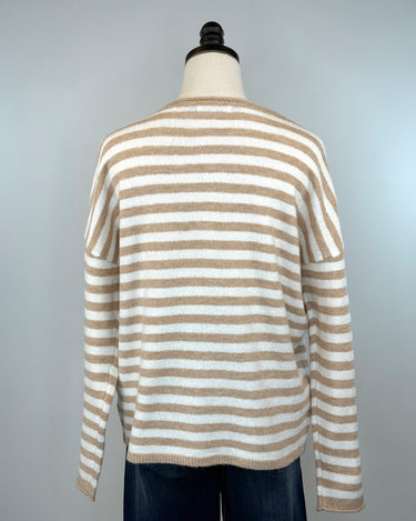 Rivers Sweater in Taupe and Ivory Stripe-131 - Sweaters F/W (June - Nov)-Little Bird Boutique