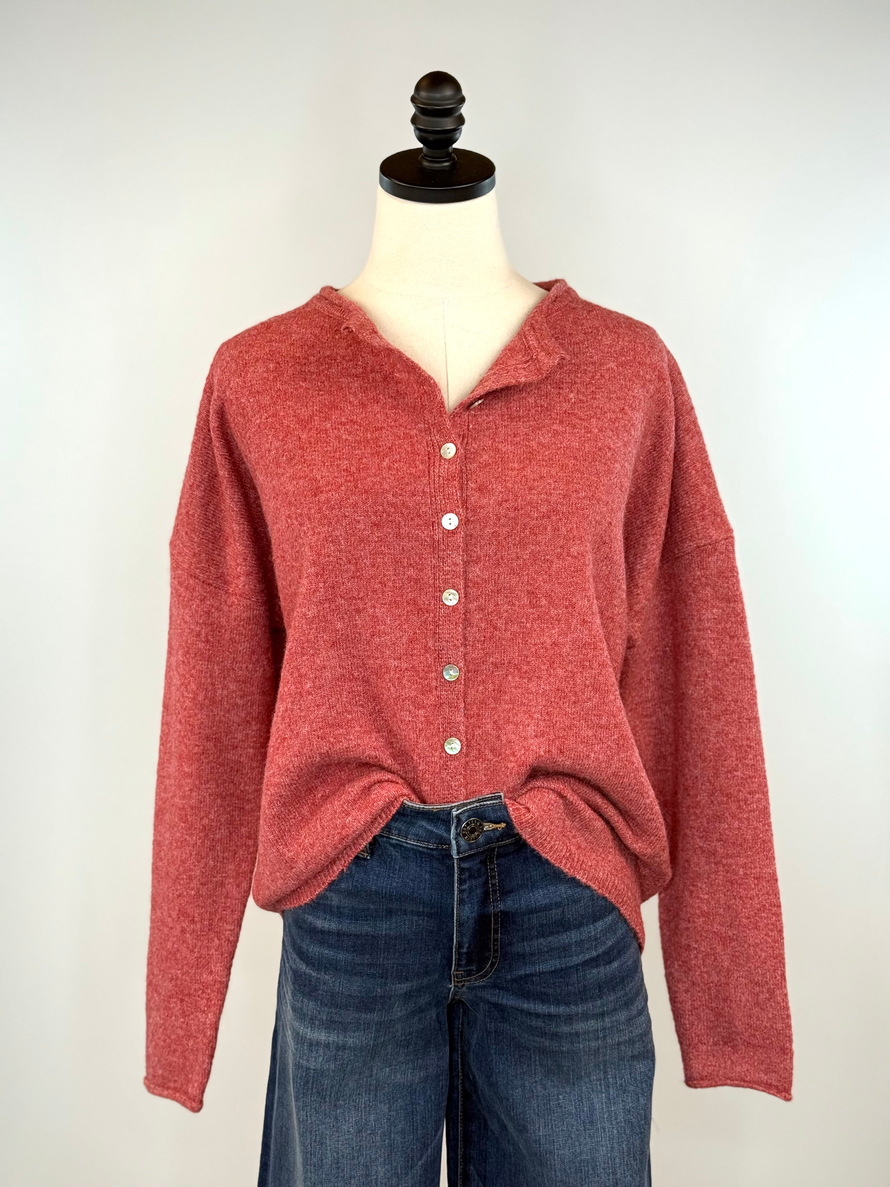 Johnson Cardigan in Berry-131 - Sweaters F/W (June - Nov)-Little Bird Boutique