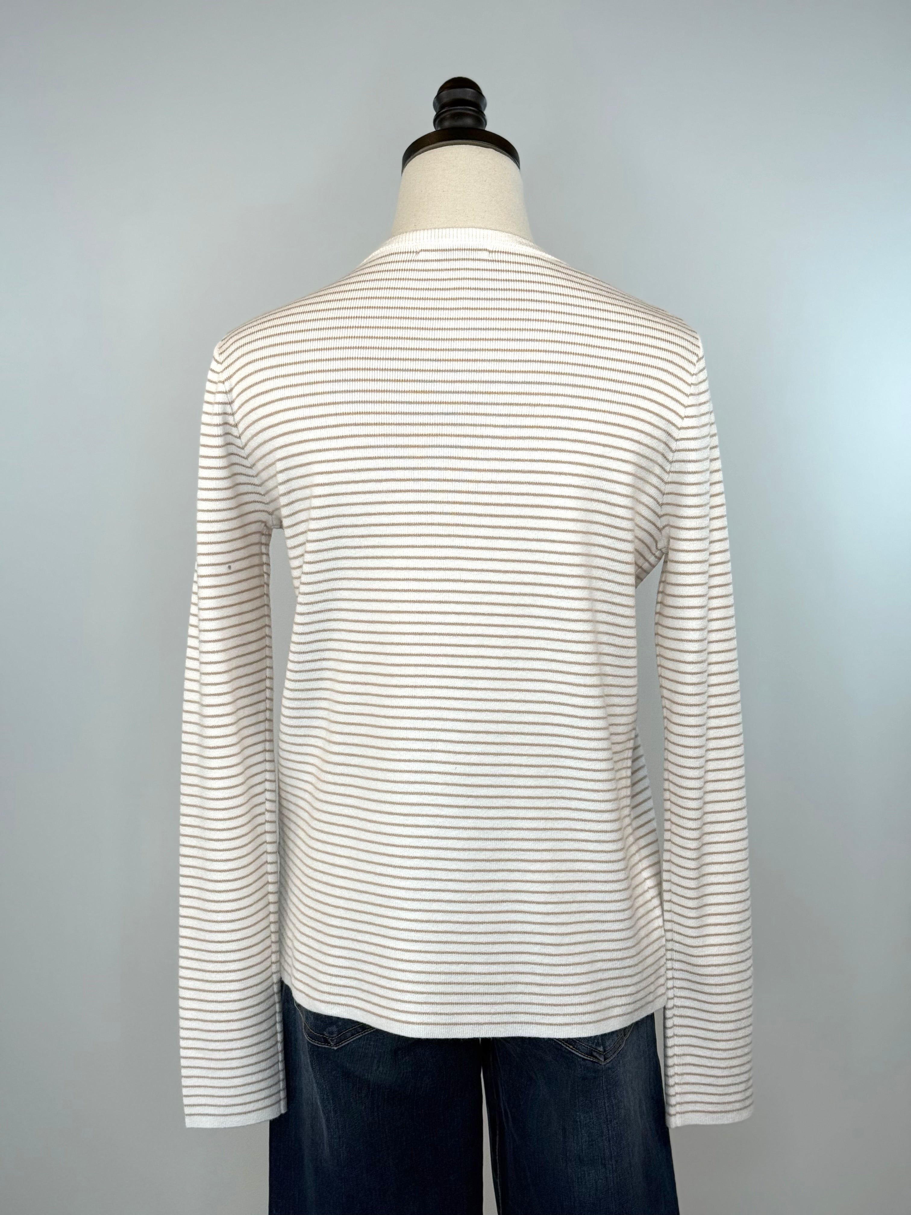 Reed Sweater in Taupe and Stripe-131 - Sweaters F/W (June - Nov)-Little Bird Boutique