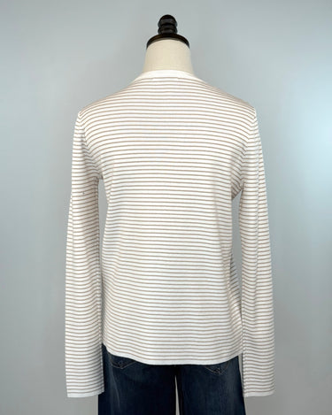 Reed Sweater in Taupe and Stripe-131 - Sweaters F/W (June - Nov)-Little Bird Boutique