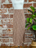 Floral Midi Skirt in Brick-231 Skirts-Little Bird Boutique