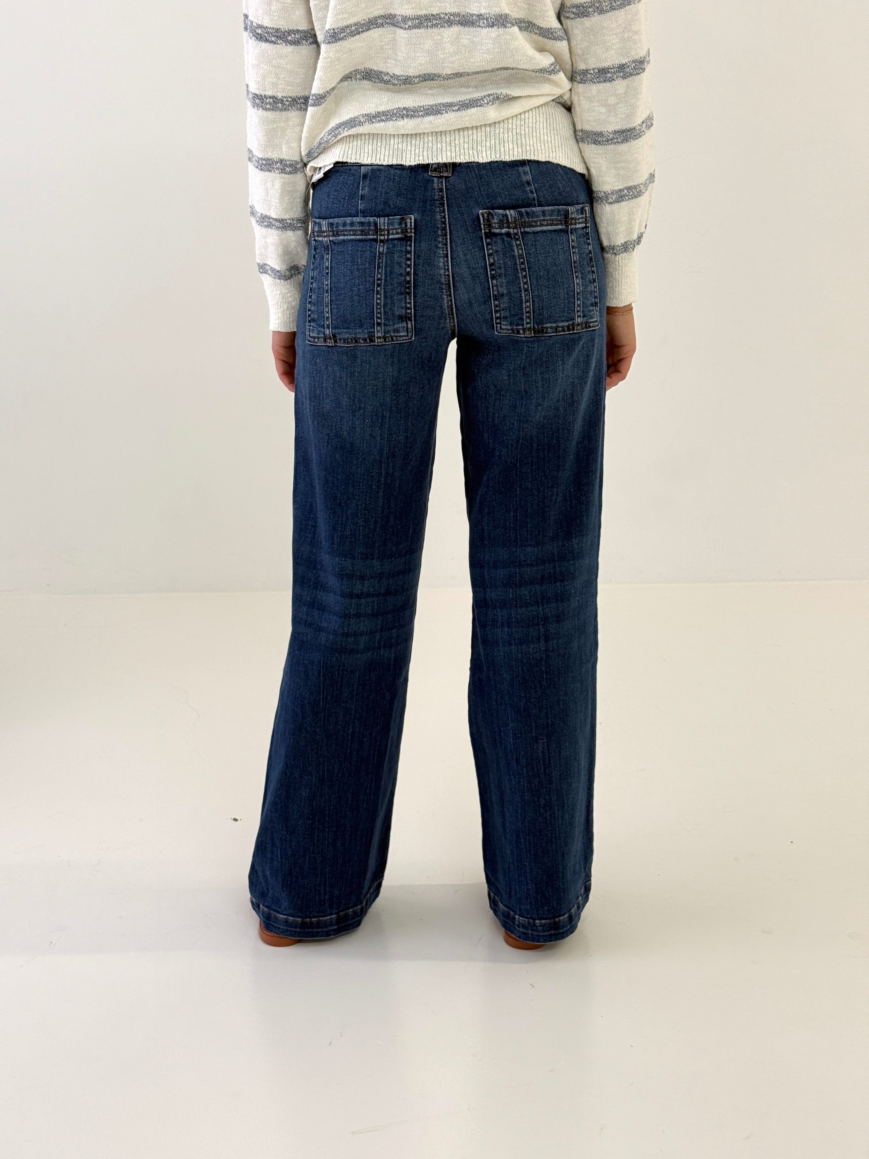 (Restock)KUT from the Kloth Jodi High Rise Wide Leg w/ Porkchop Pockets-210 Denim-Little Bird Boutique