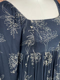 Square Neck Midi Dress in Charcoal Floral-152 Dresses - Long-Little Bird Boutique
