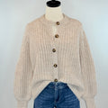 Dex Textured Cardigan in Soft Oat-131 - Sweaters F/W (June - Nov)-Little Bird Boutique