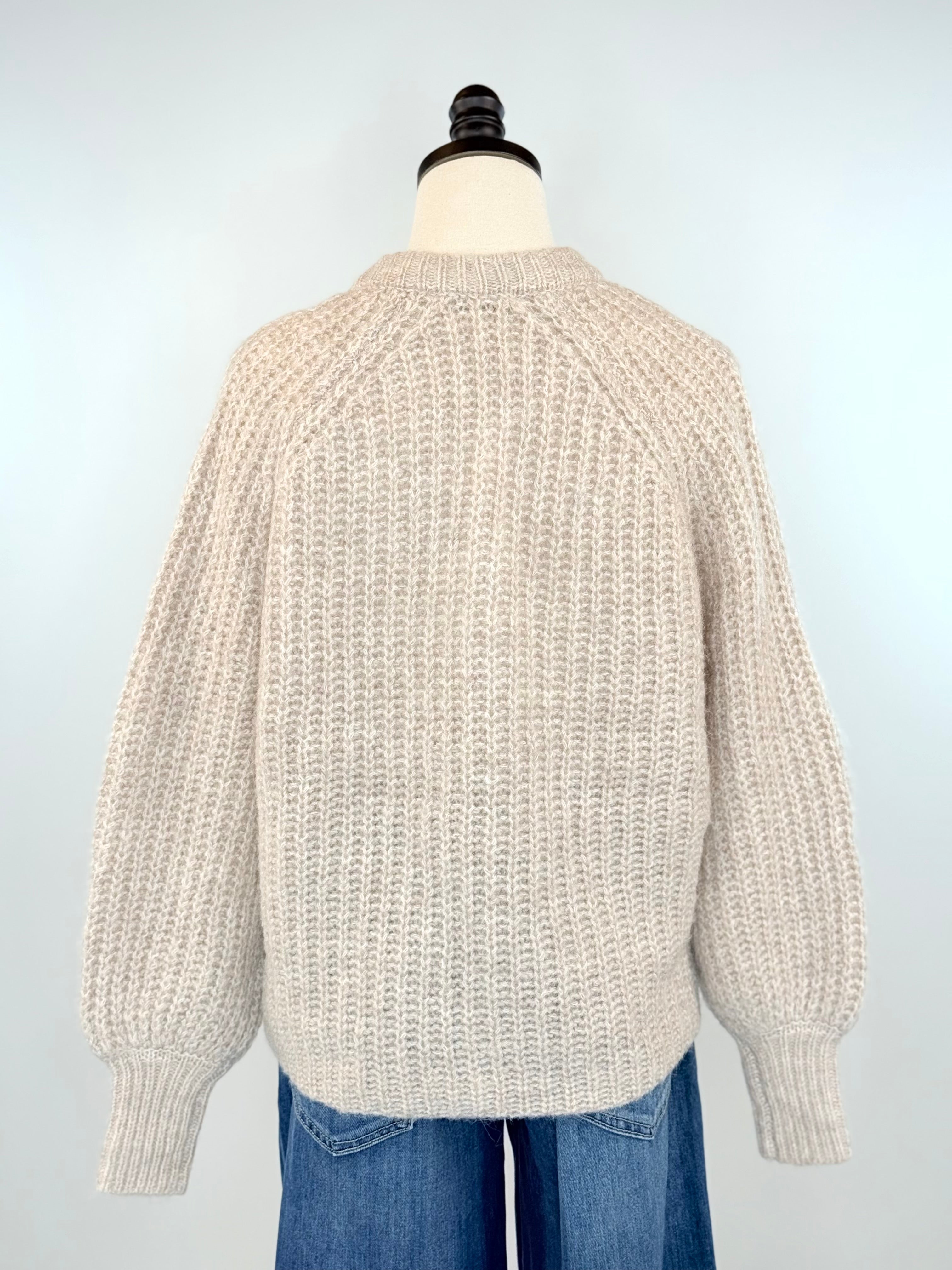 Dex Textured Cardigan in Soft Oat-131 - Sweaters F/W (June - Nov)-Little Bird Boutique
