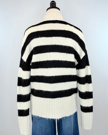 Illene Sweater in Cream and Black Stripe-131 - Sweaters F/W (June - Nov)-Little Bird Boutique