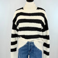 Illene Sweater in Cream and Black Stripe-131 - Sweaters F/W (June - Nov)-Little Bird Boutique
