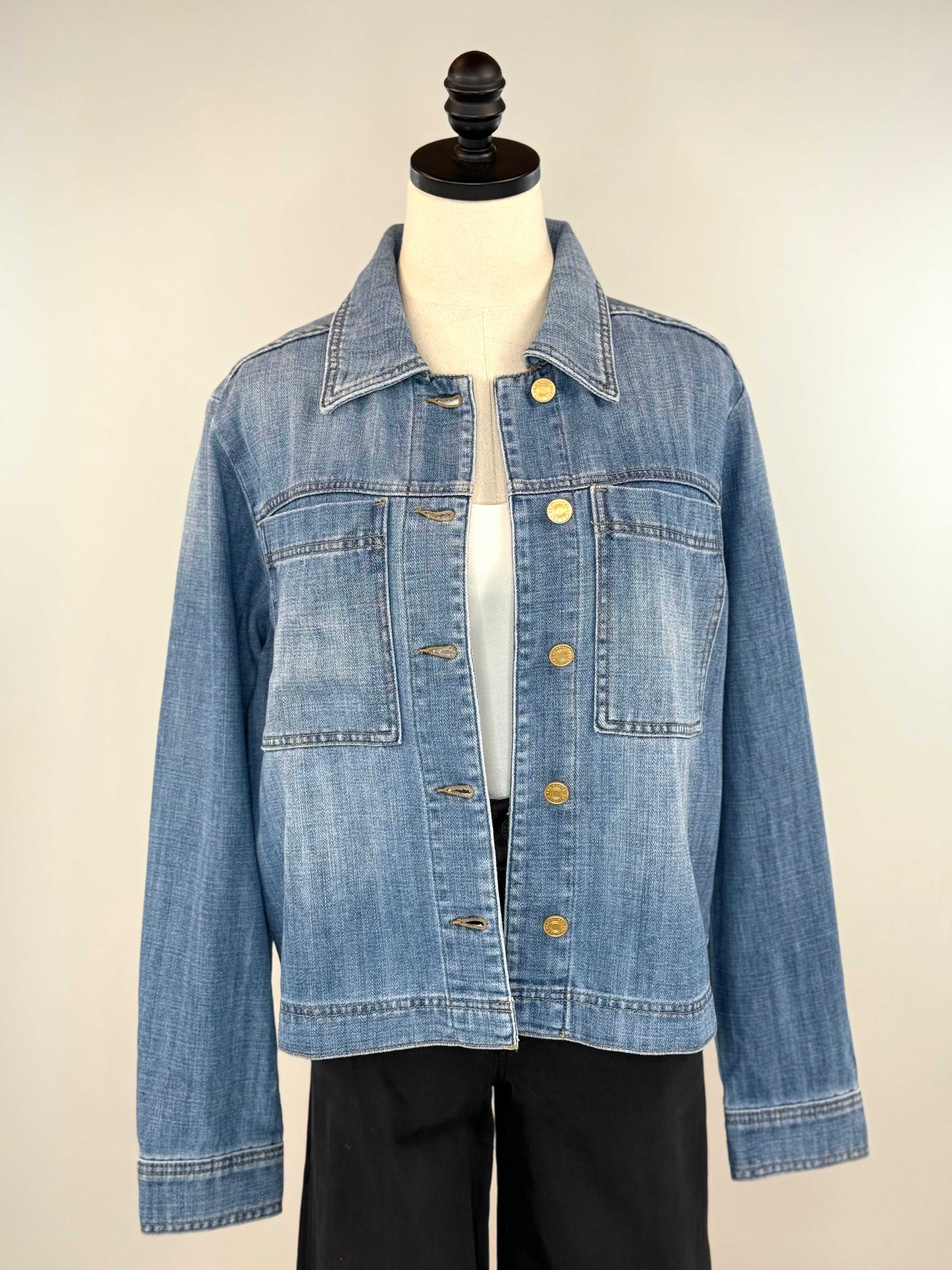Kut Arya Shirt Jacket in Medium Wash-145 Denim Jackets-Little Bird Boutique