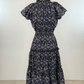 Charlie Dress in Navy and White Floral-152 Dresses - Long-Little Bird Boutique