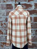 Thread & Supply Lewis Top in Rust and Ivory Plaid-122 Jersey Tops - Long Sleeve-Little Bird Boutique