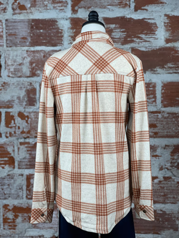 Thread & Supply Lewis Top in Rust and Ivory Plaid