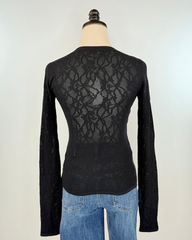 Z Supply Tibi Scoop Mesh Sweater in Black-121 - Jersey Tops F/W (June - Nov)-Little Bird Boutique