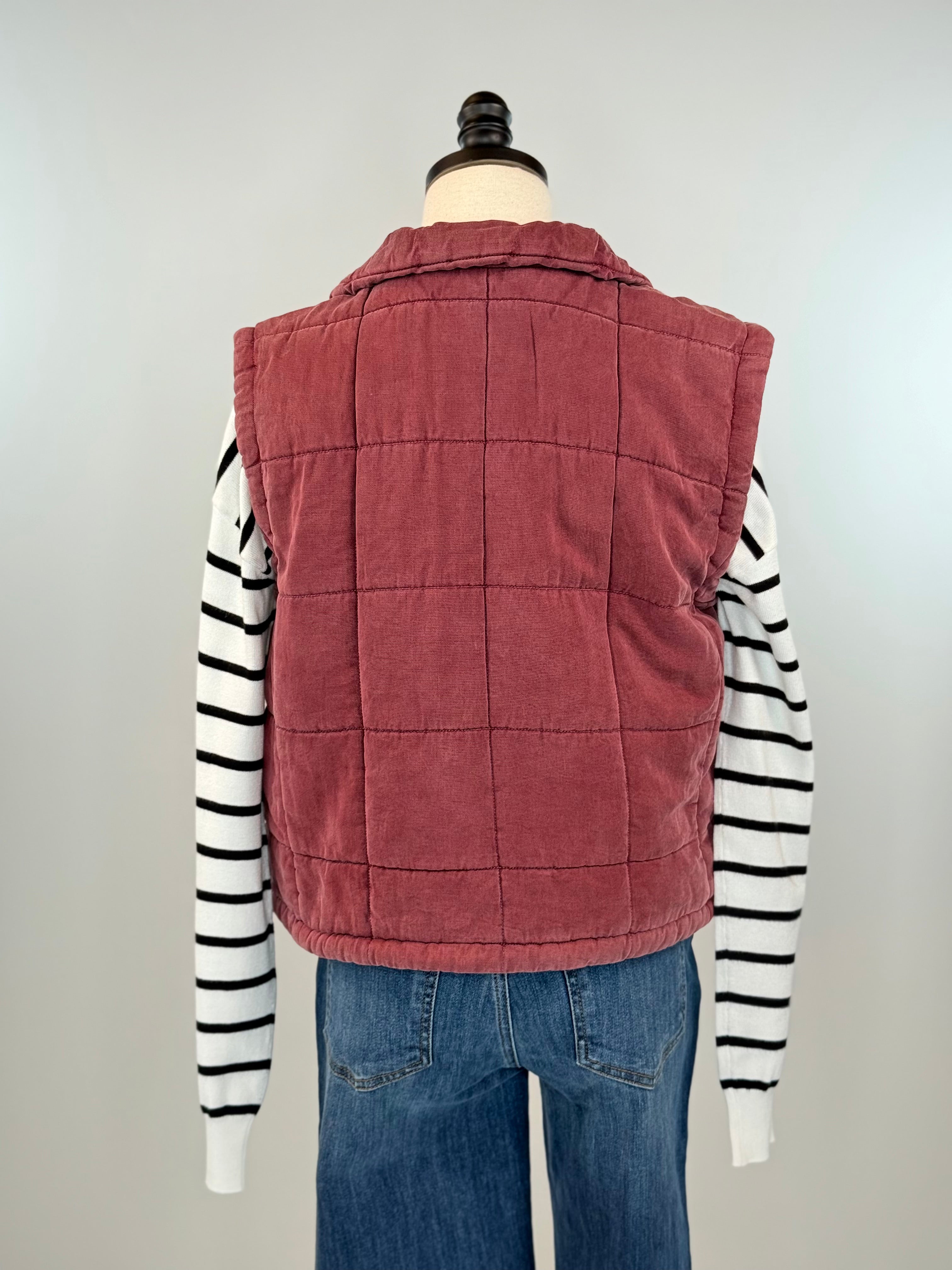 Thread and Supply Brina Vest in Crushed Berry-141 Outerwear Coats & Jackets-Little Bird Boutique