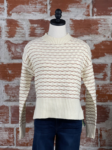 Flag & Anthem Taylor Cable Knit Sweater in Cream Stripe