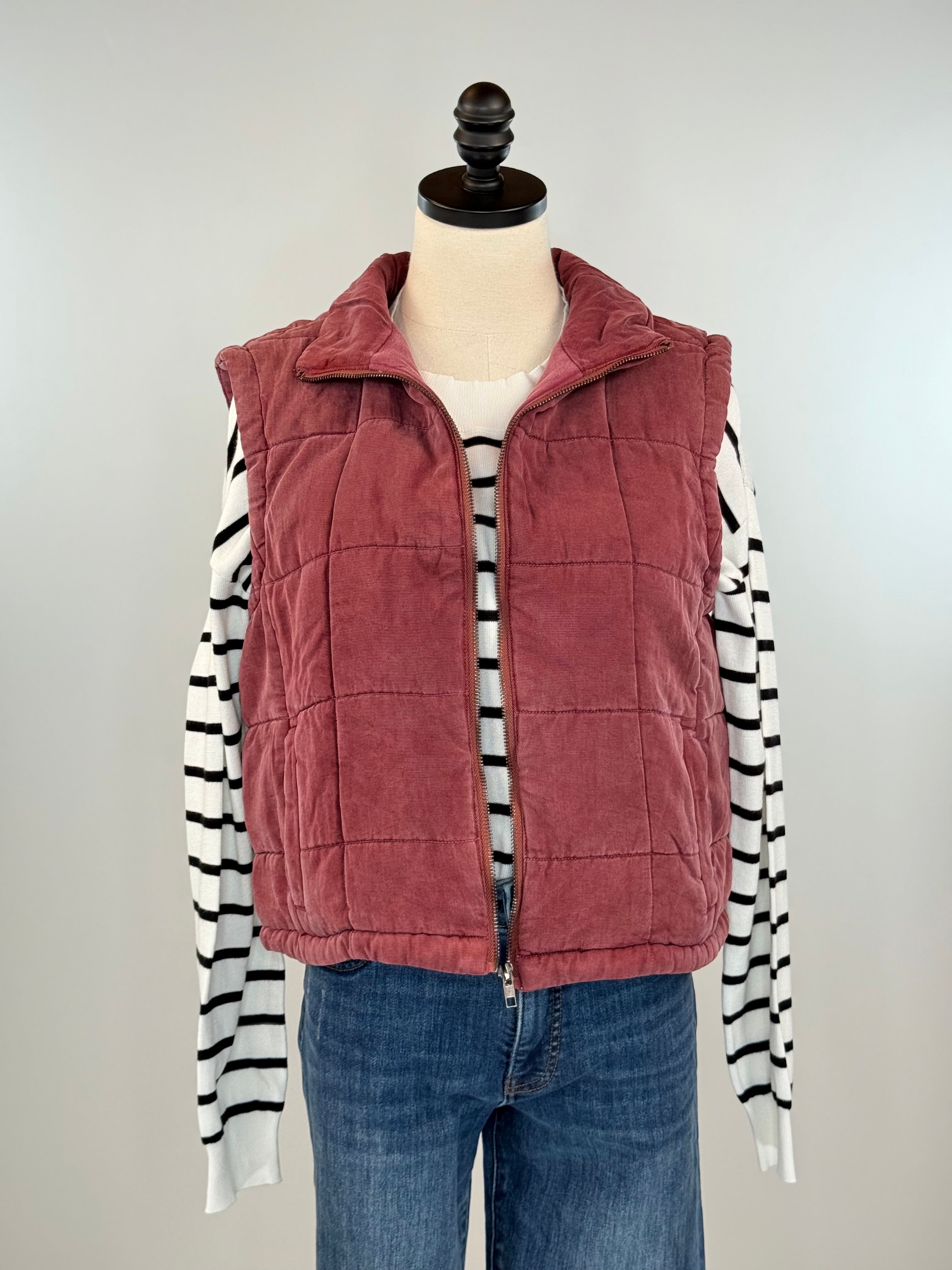 Thread and Supply Brina Vest in Crushed Berry-141 Outerwear Coats & Jackets-Little Bird Boutique
