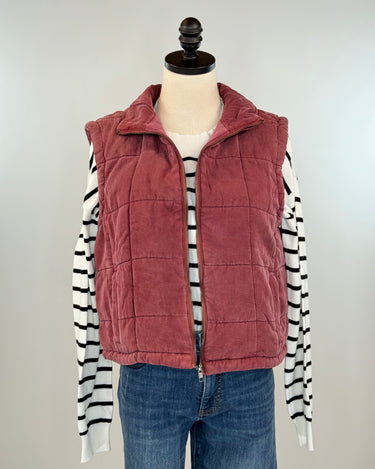 Thread and Supply Brina Vest in Crushed Berry-141 Outerwear Coats & Jackets-Little Bird Boutique