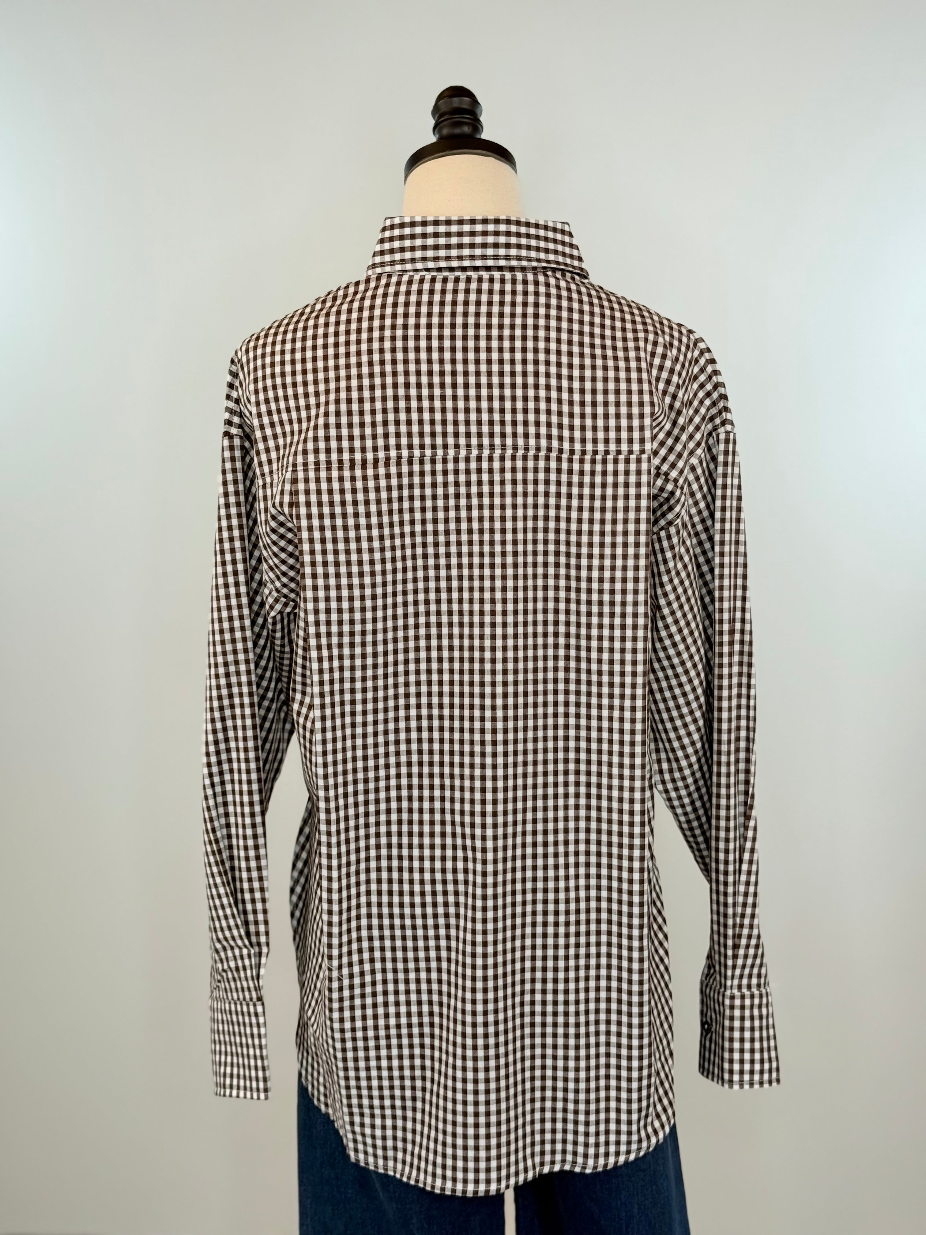 Piper Top in Chocolate andWhite Check-111 - Woven Top F/W (June- Nov)-Little Bird Boutique